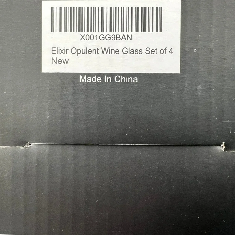 Elixir Opulent Wine Glass Set of 4 Clear Brand New